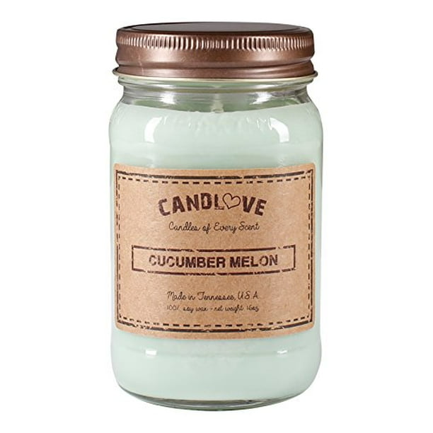 Soy Candle Cucumber Melon Scented Hand Poured 16oz 2 Pack